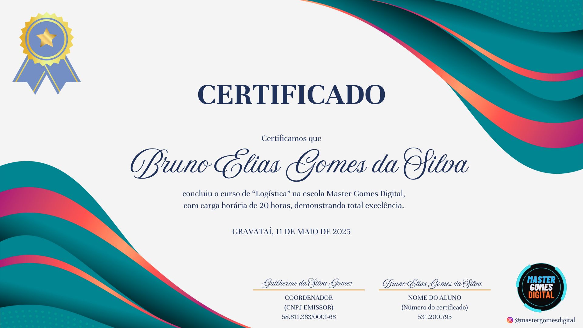 Certificado Master Gomes Digital